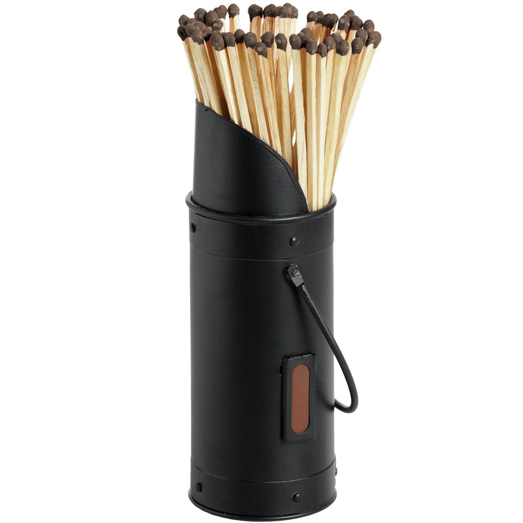Black Matchstick Holder with 60 Matches - Black