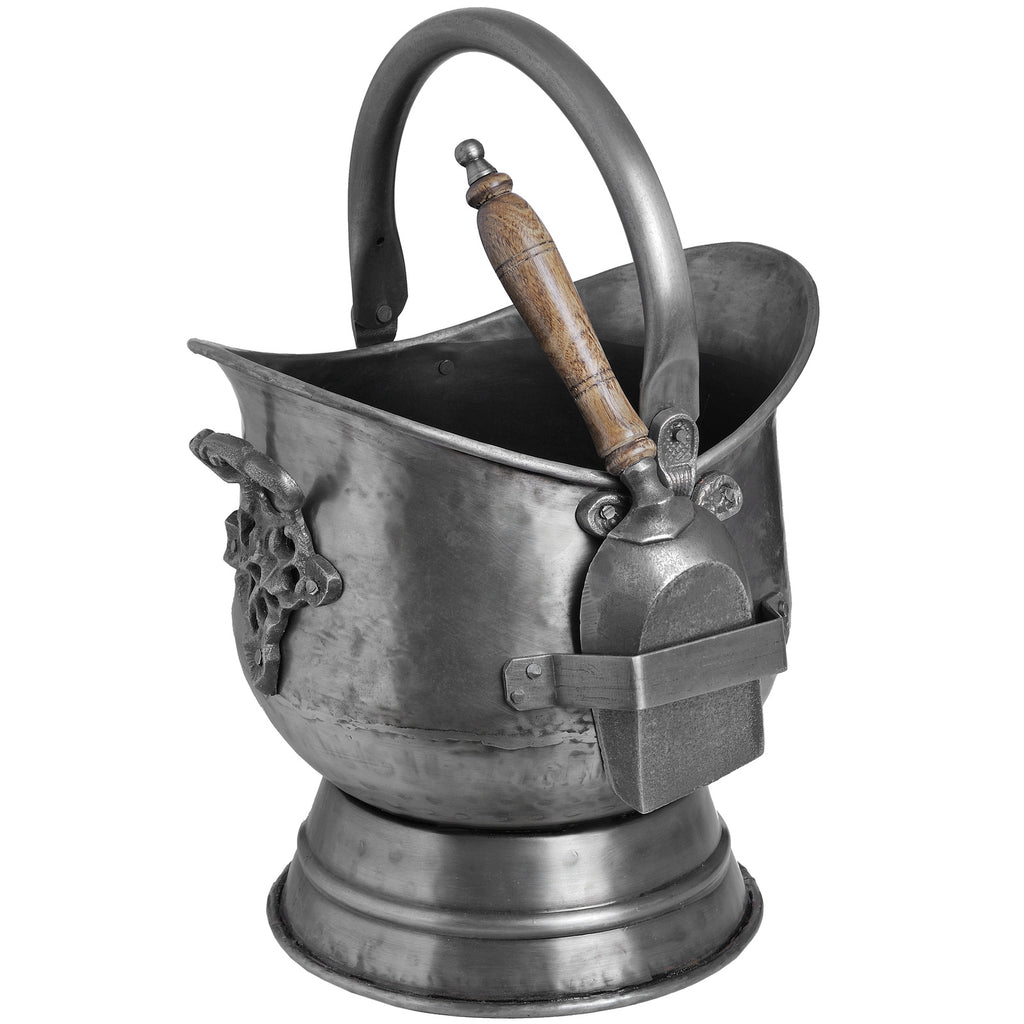 Antique Pewter Coal Bucket - Gun metal