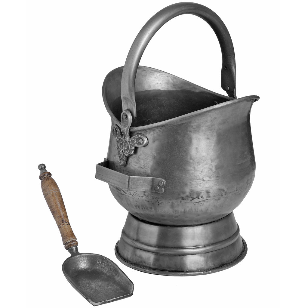 Antique Pewter Coal Bucket - Gun metal