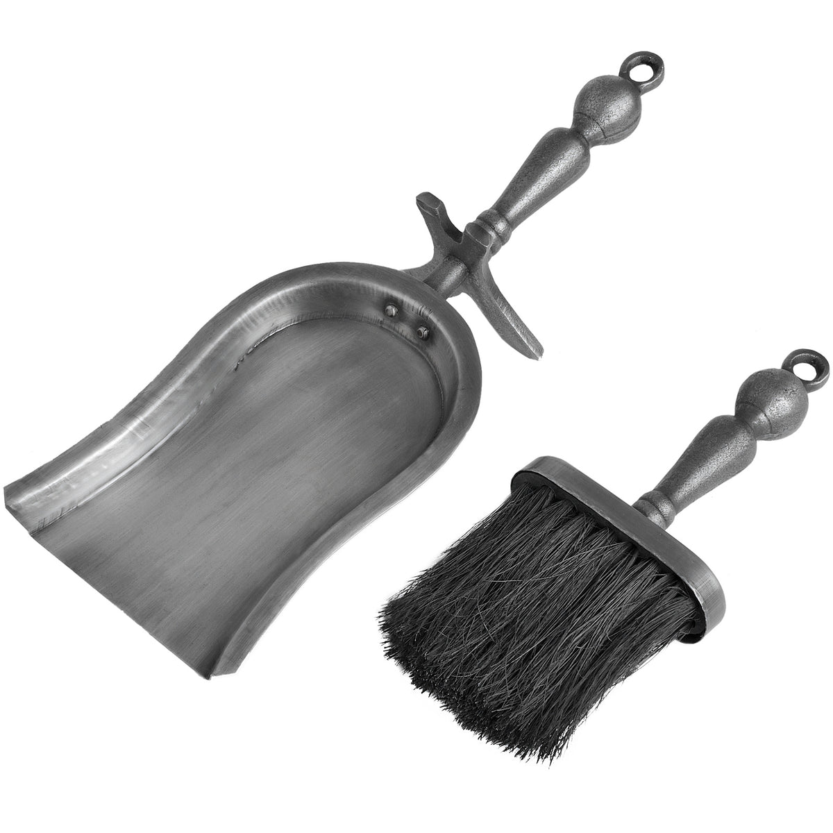 Hearth Tidy Set In Antique Pewter Effect Finish - Silver