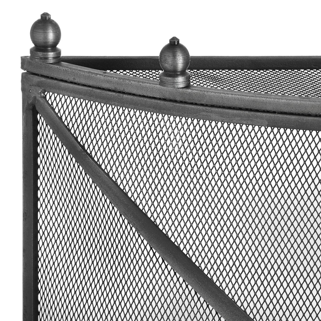 Mesh Fireguard In Antique Pewter Effect Finish - Silver