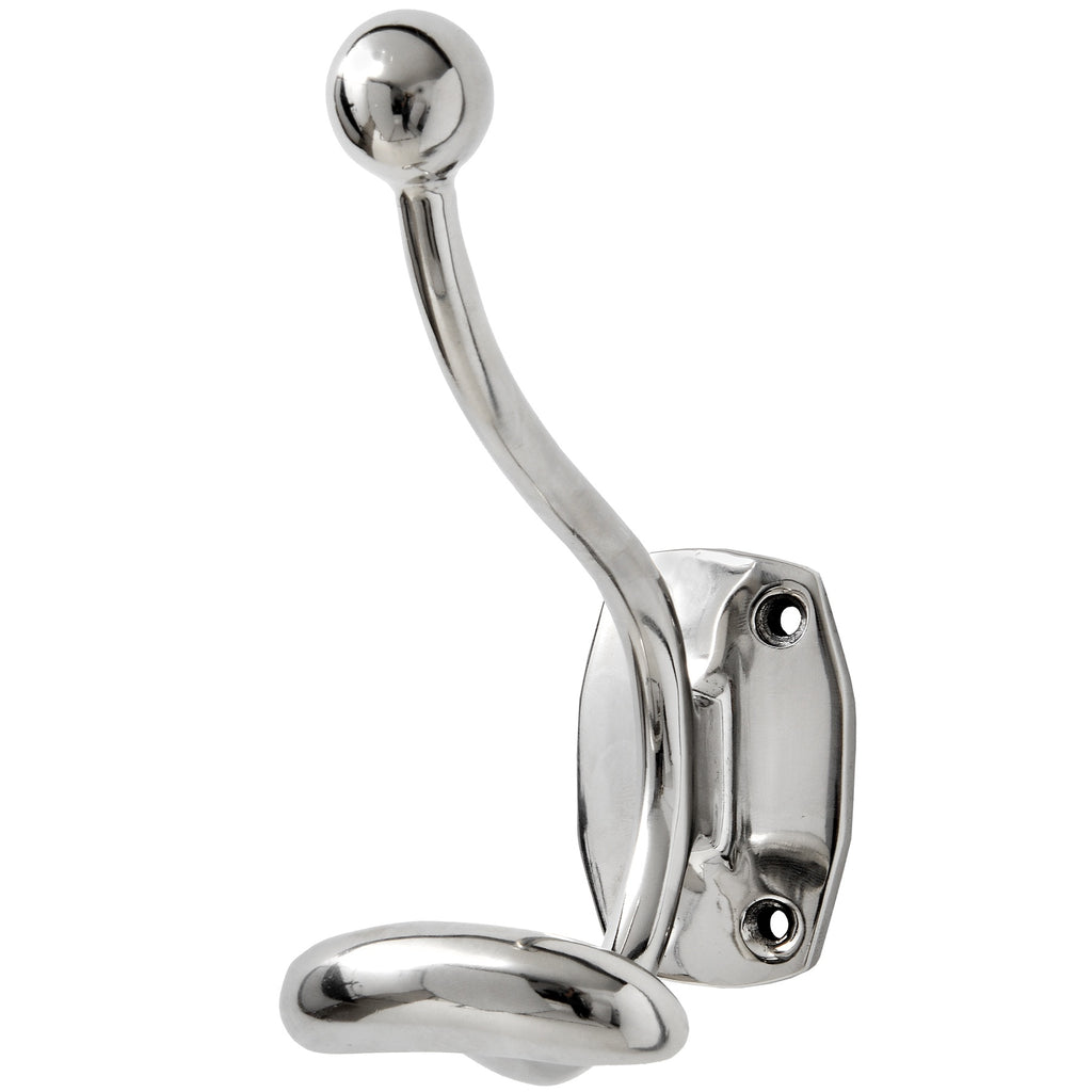 Single Hook Chrome Coat Hanger - Silver