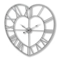 Silver Heart Skeleton Wall Clock - Silver