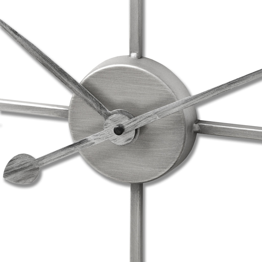 Large Silver Skeleton Wall Clock - Silver