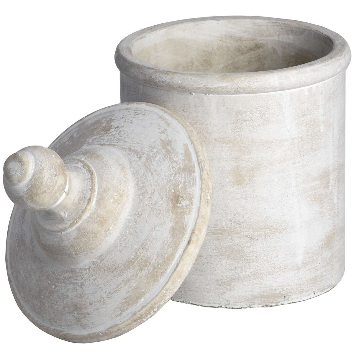 Antique White Cannister - White