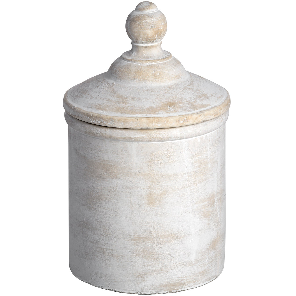 Antique White Cannister - White