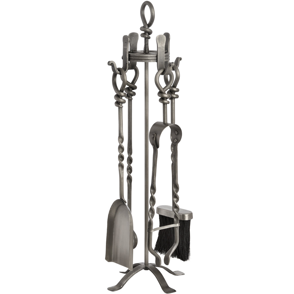 Hand Turned Loop Top Companion Set - Silver