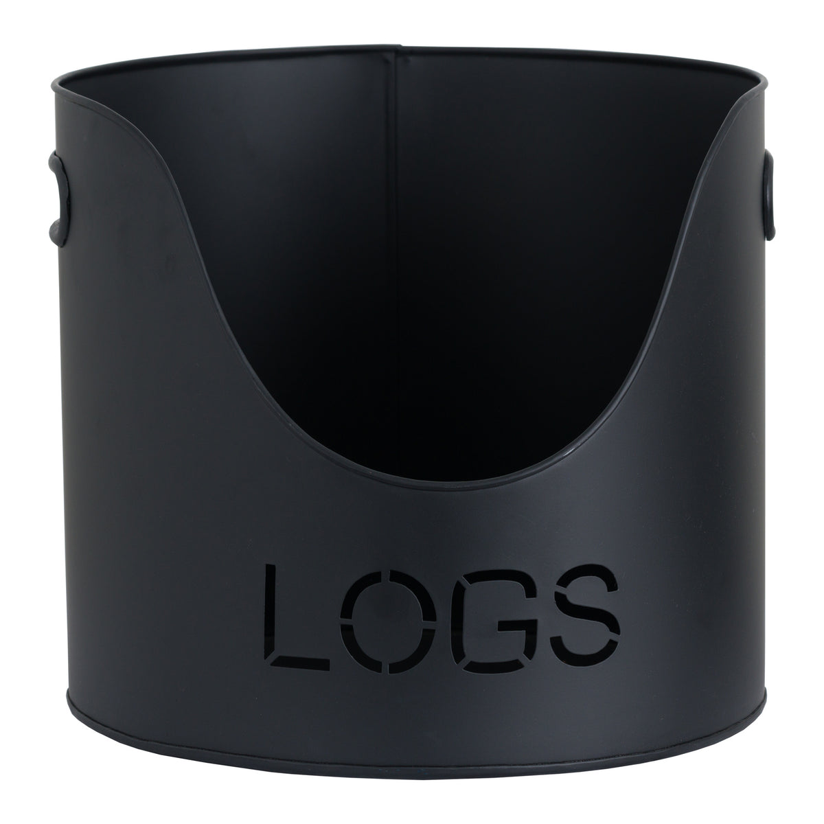 Black Finish Logs and Kindling Buckets & Matchstick Holder - Black