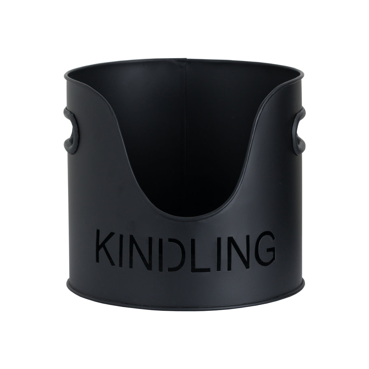 Black Finish Logs and Kindling Buckets & Matchstick Holder - Black