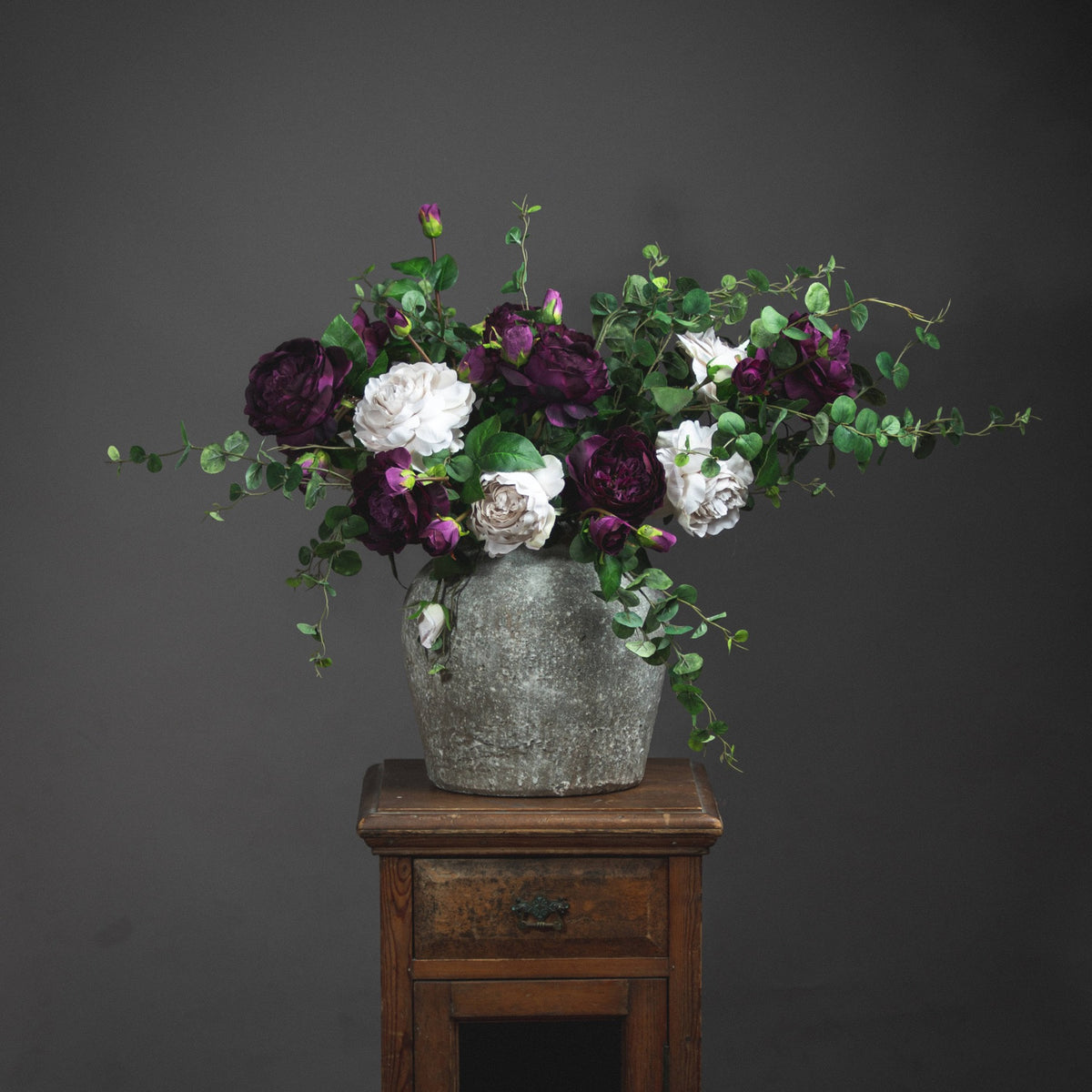 Aged Stone Ceramic Vase - Stone
