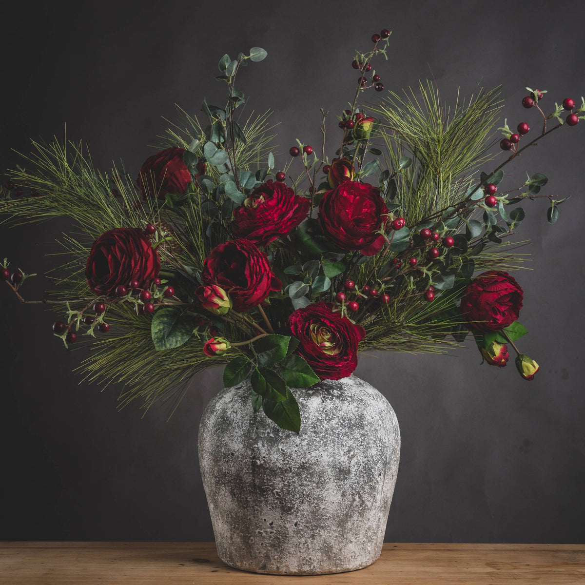 Aged Stone Ceramic Vase - Stone