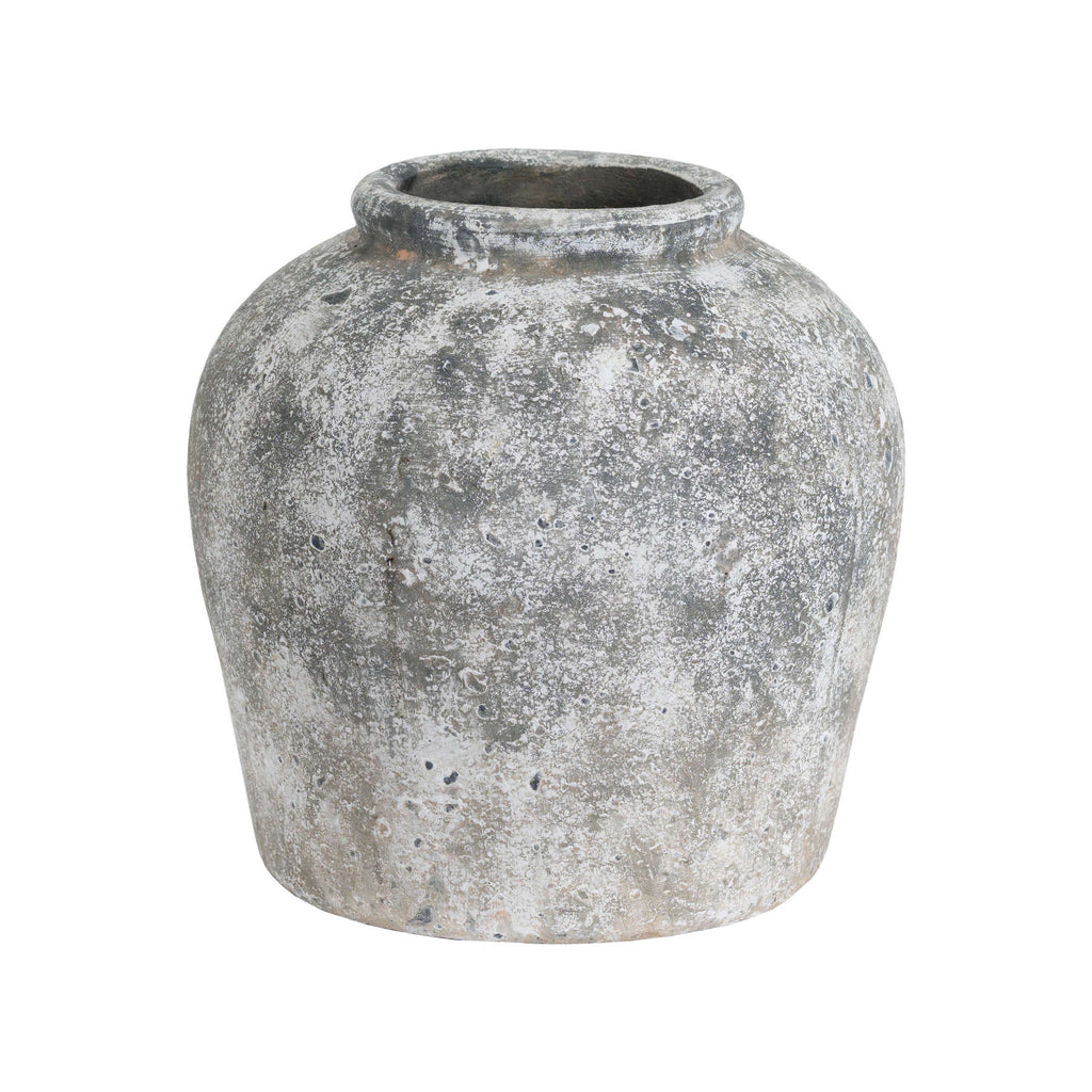 Aged Stone Tall Ceramic Vase - Stone