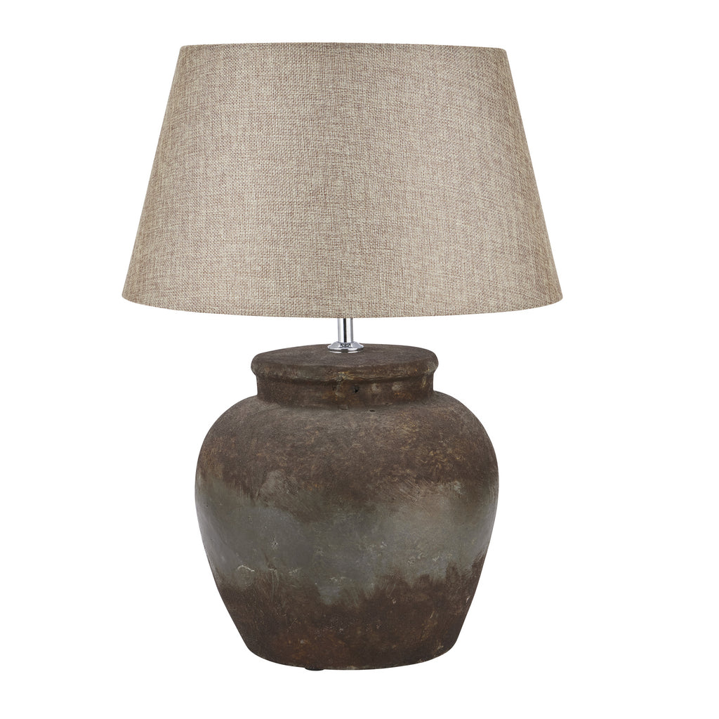Castello Aged Stone Ceramic Table Lamp - Beige