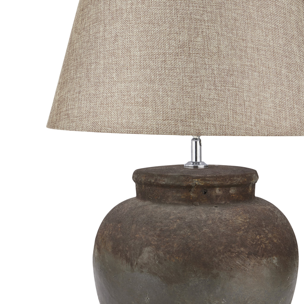 Castello Aged Stone Ceramic Table Lamp - Beige