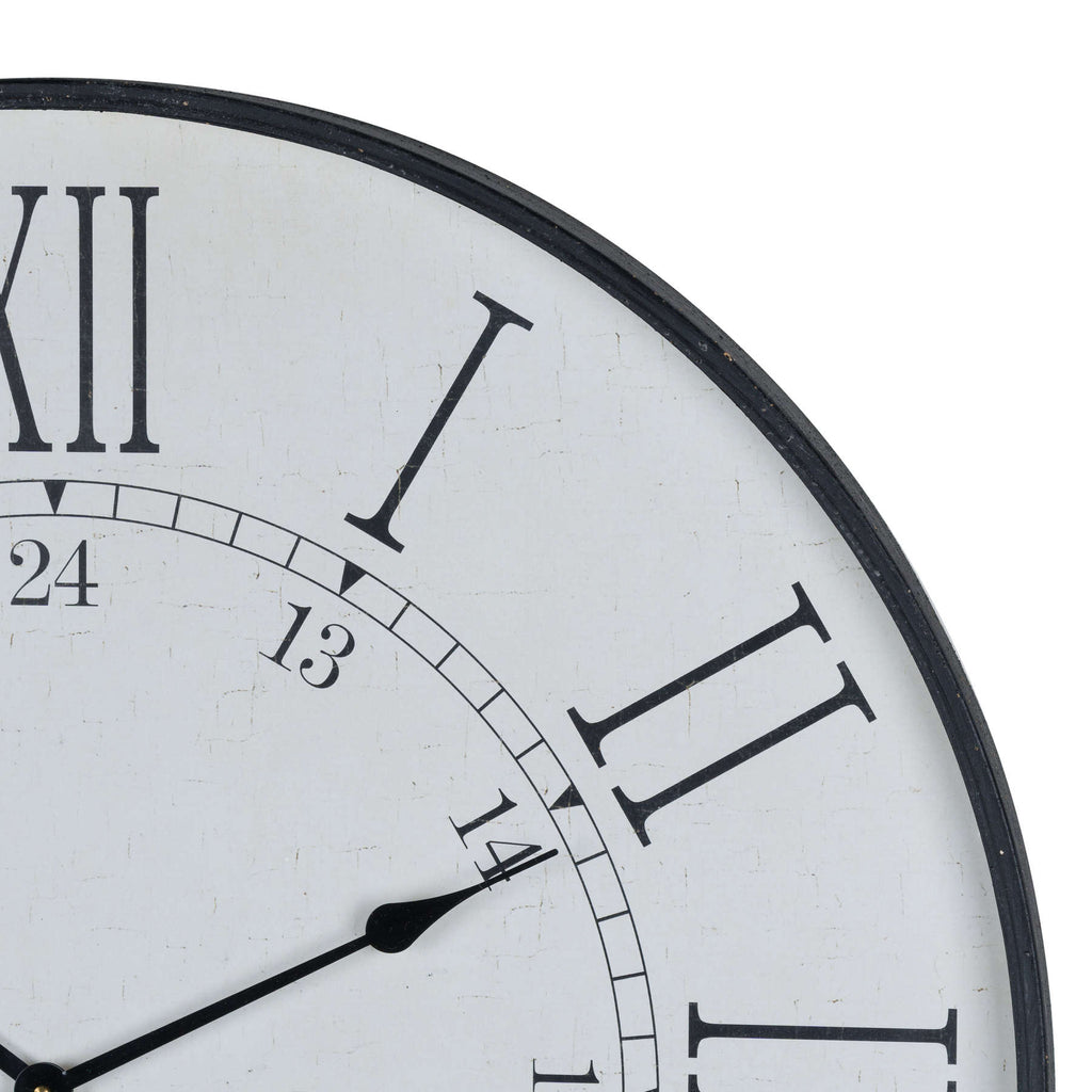Large Embossed Station Clock - White