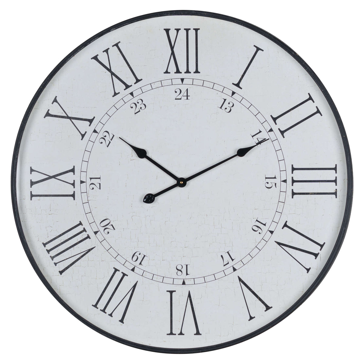 Large Embossed Station Clock - White