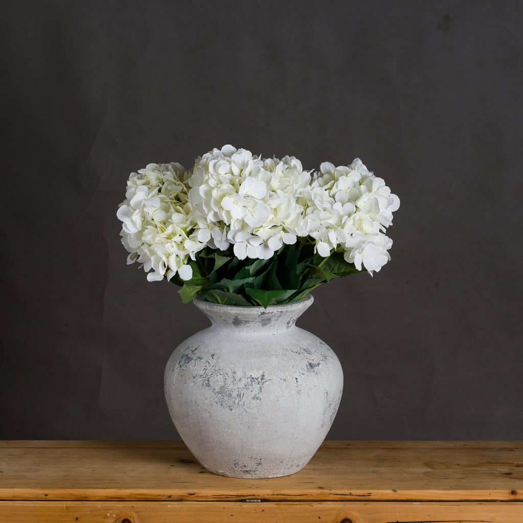 Darcy Antique White Vase - Stone