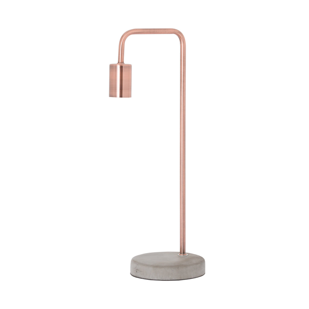 Copper Industrial Lamp with Stone Base - Copper