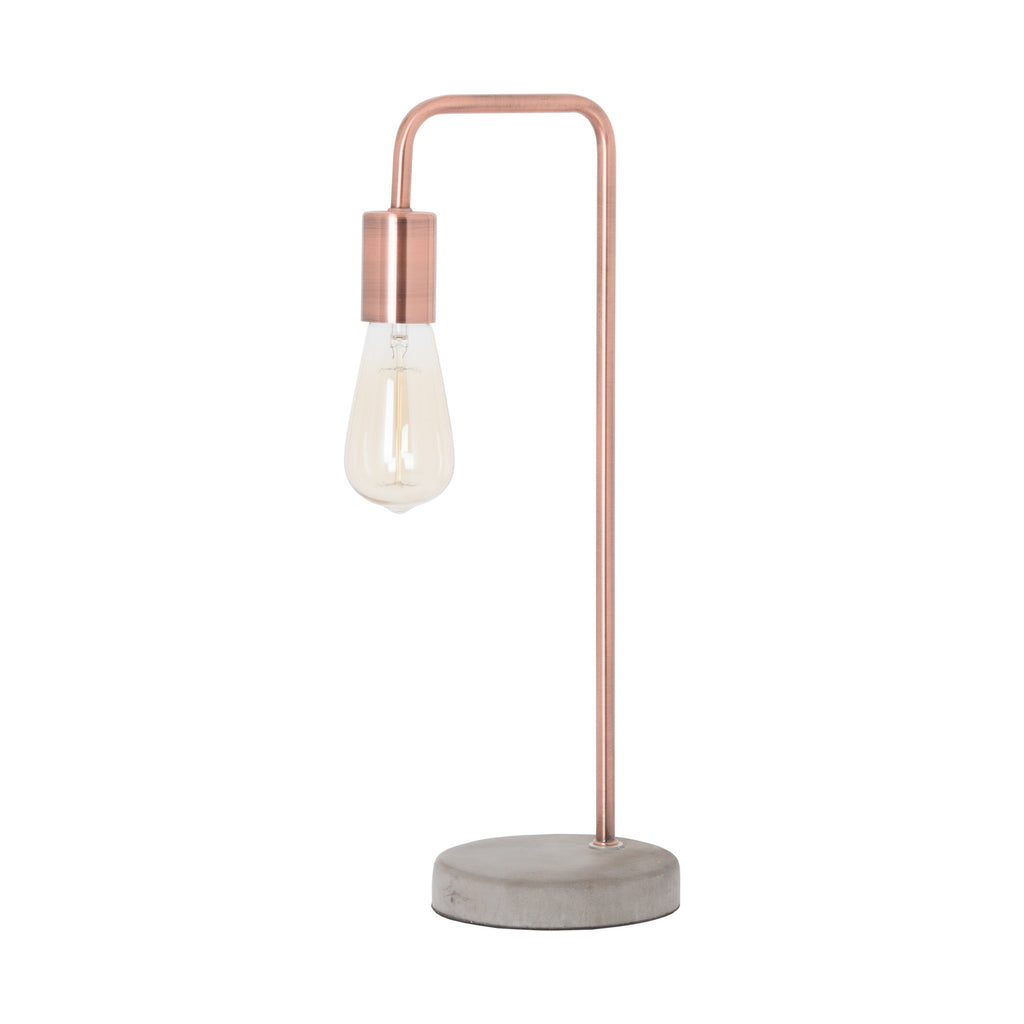 Copper Industrial Lamp with Stone Base - Copper