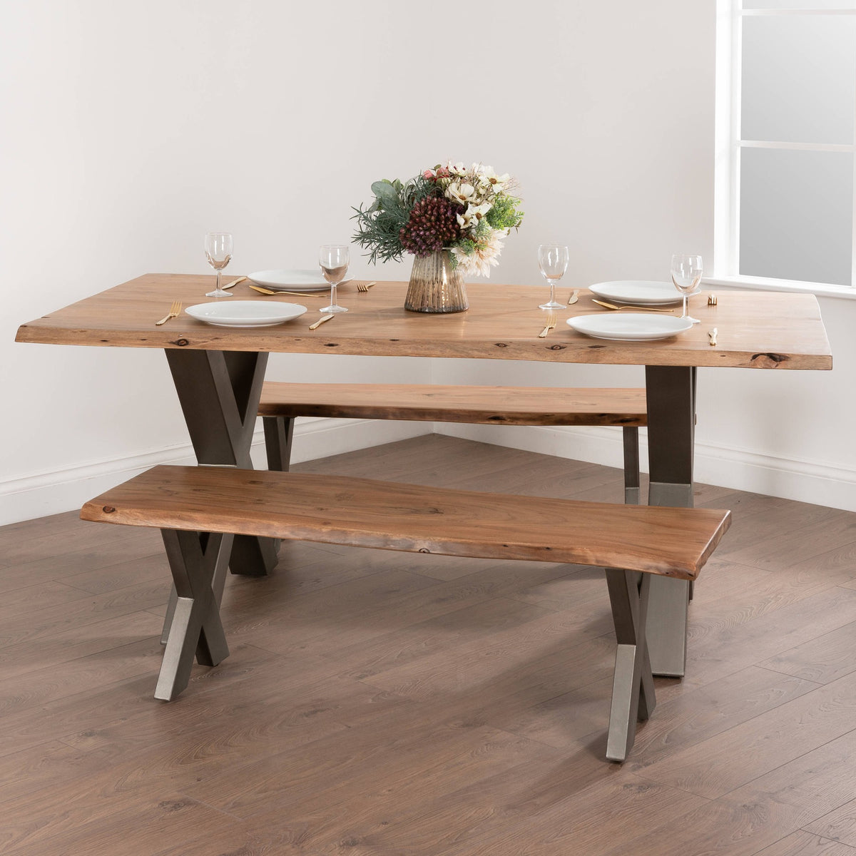 Live Edge Collection Bench - Brown