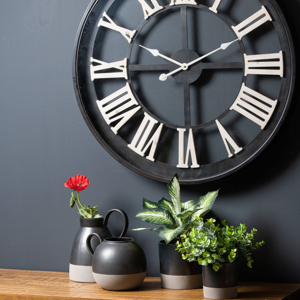 Metallic Grey Ceramic Planter - Grey