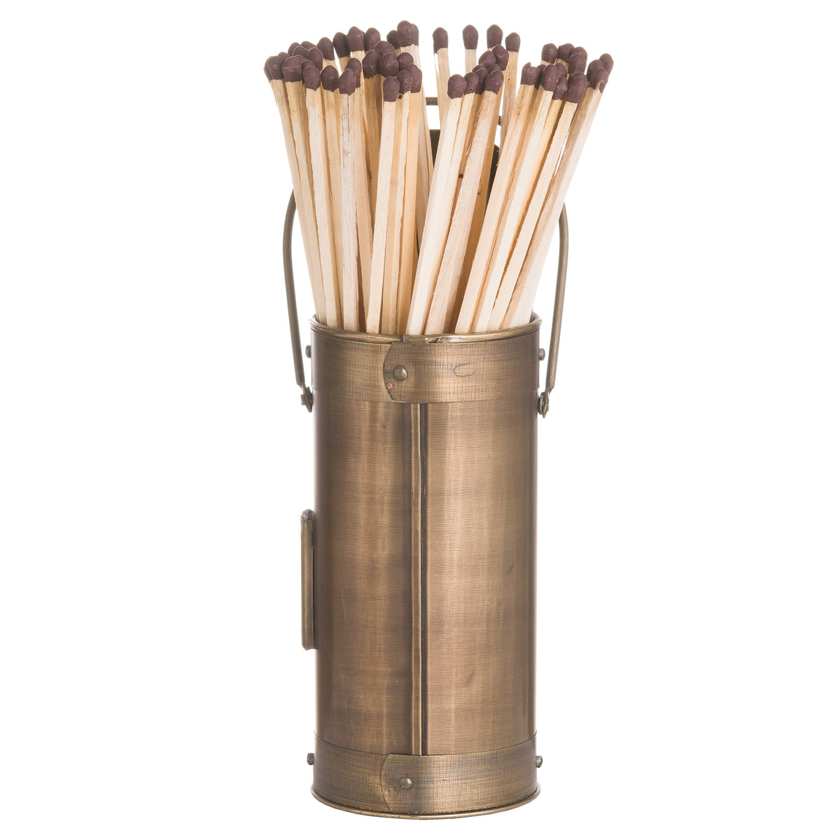 Antique Bronze Matchstick Holder with 60 Matches - Bronze