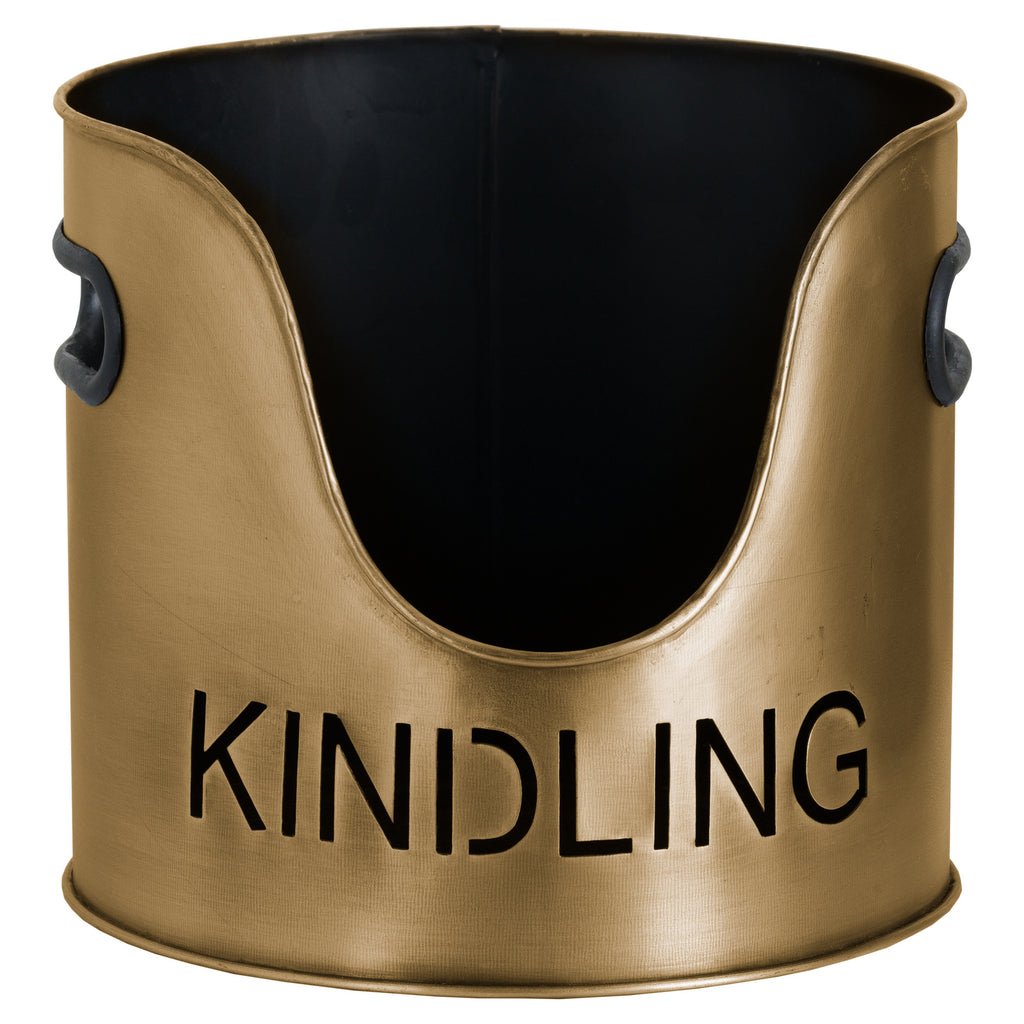Bronze Finish Logs and Kindling Buckets & Matchstick Holder - Bronze