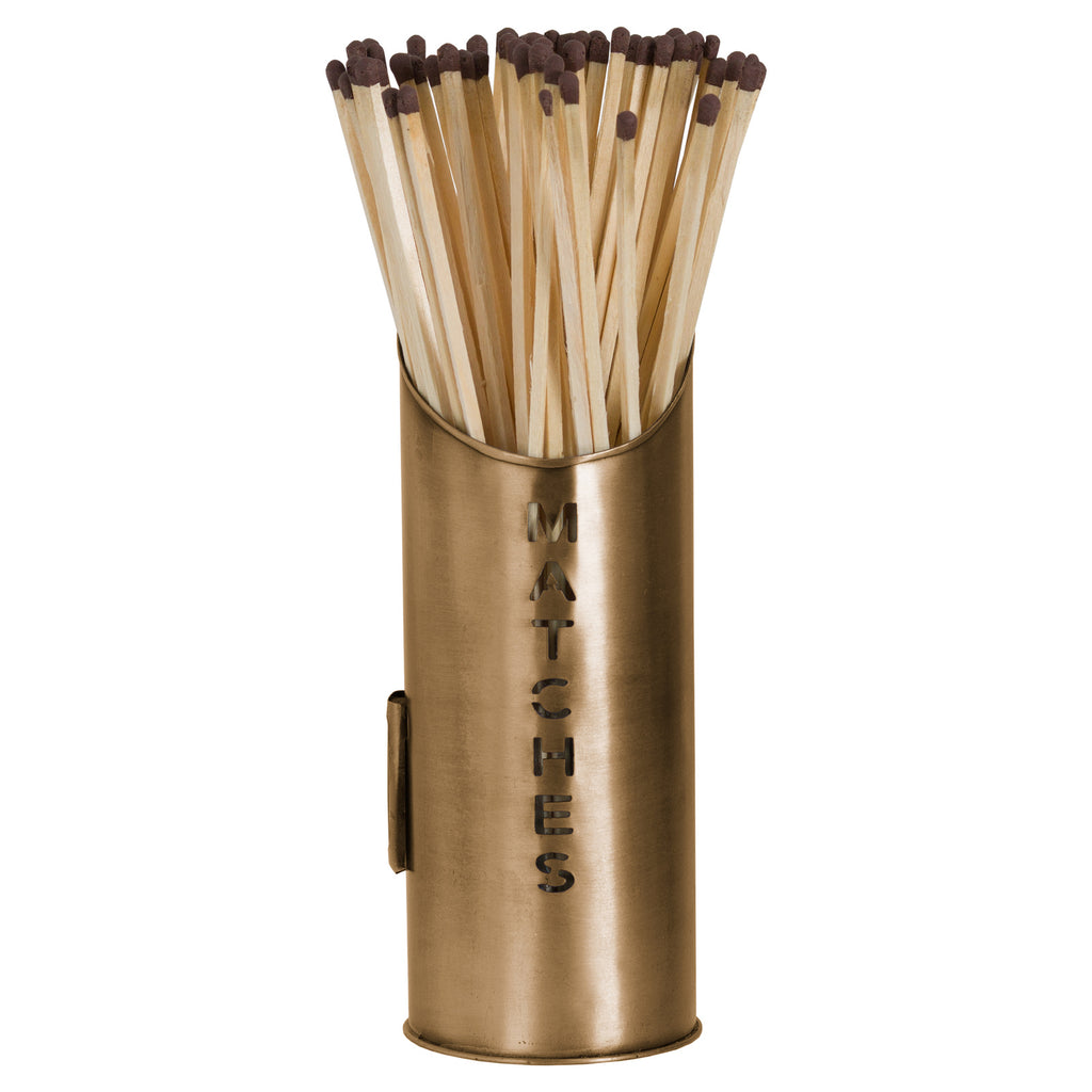 Bronze Finish Logs and Kindling Buckets & Matchstick Holder - Bronze