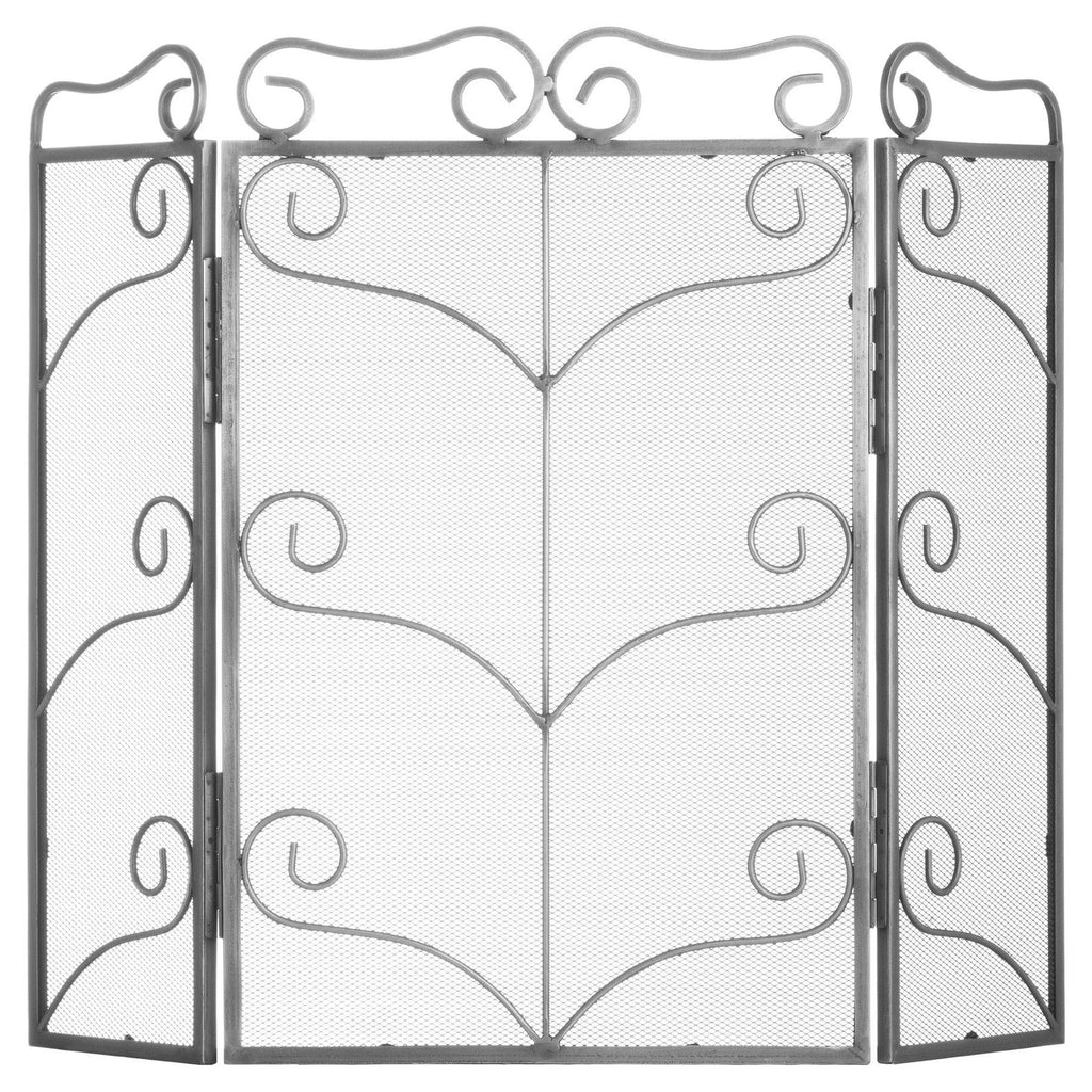 Heavy Large Antique Silver Fire Screen - Silver