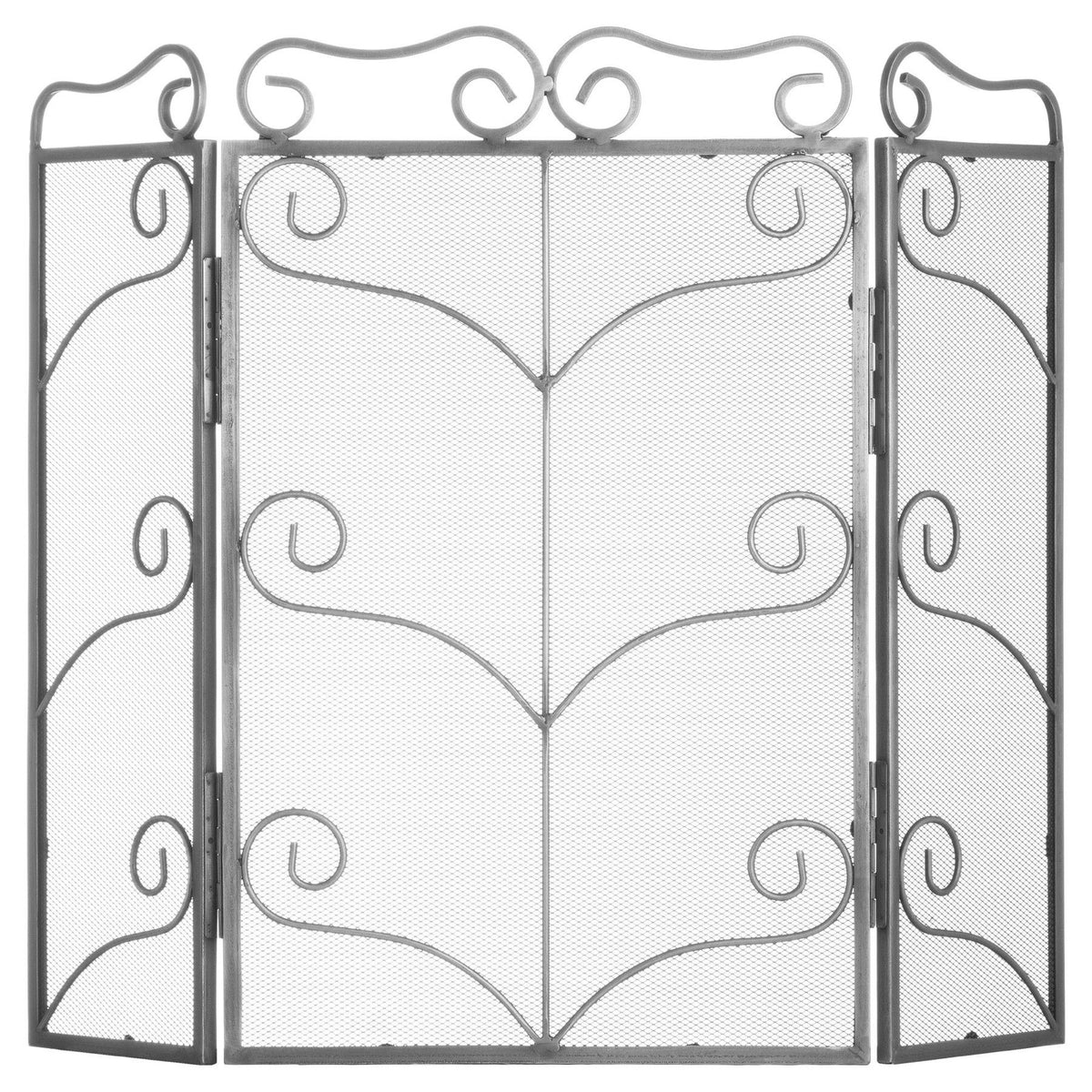 Heavy Large Antique Silver Fire Screen - Silver