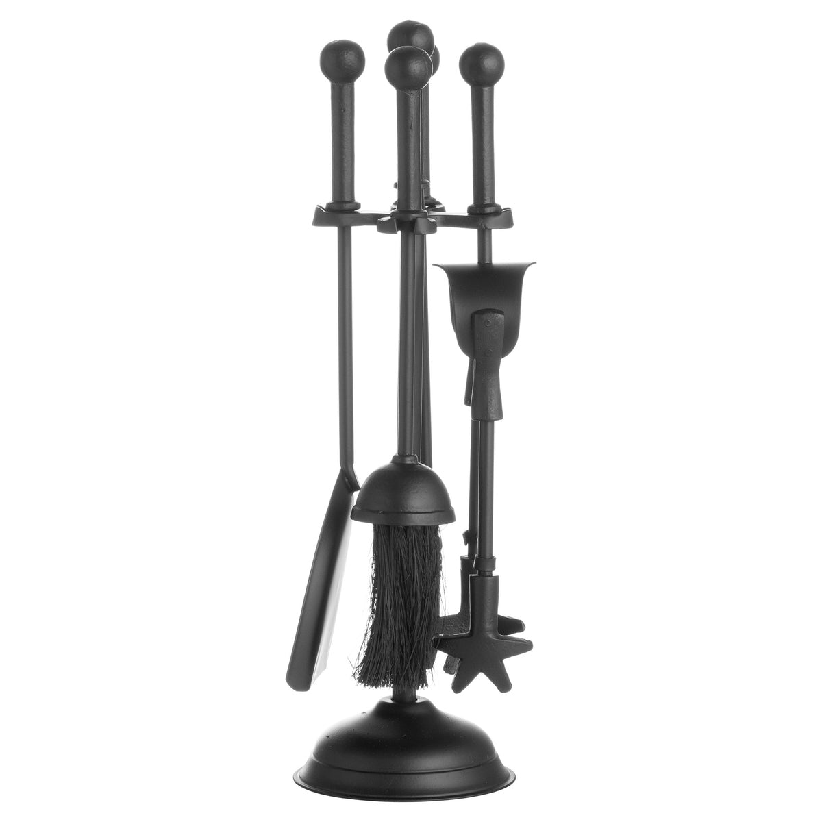 Ball Topped Companion Set In Black - Black