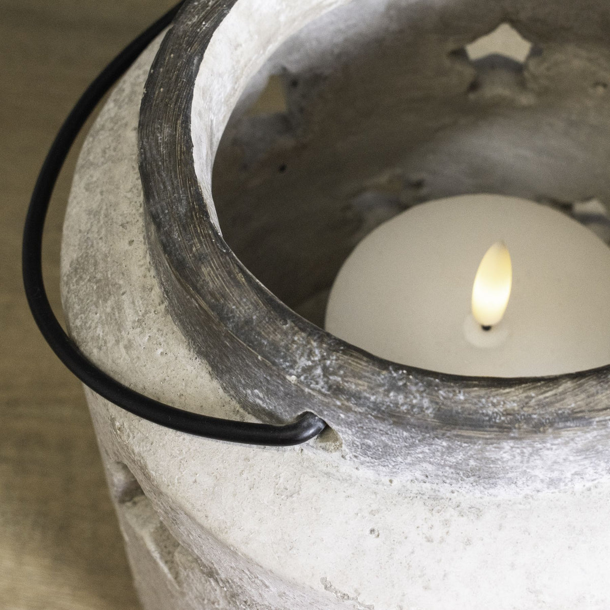 Bloomville Large Stone Star Lantern - Stone