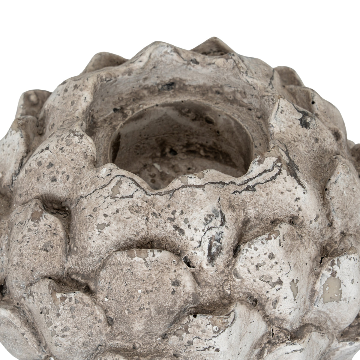 Large Stone Effect Acorn Tea Light Holder - Stone