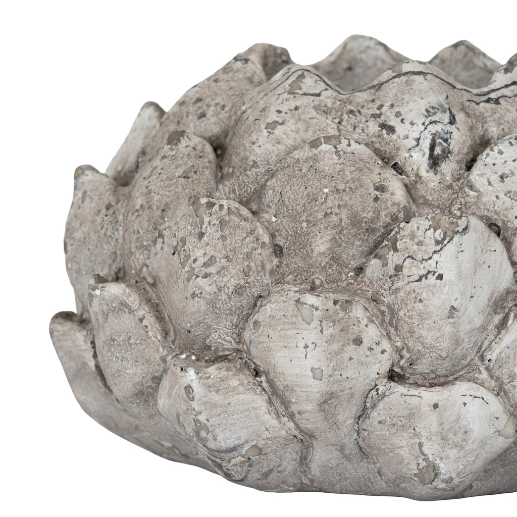 Large Stone Effect Acorn Tea Light Holder - Stone