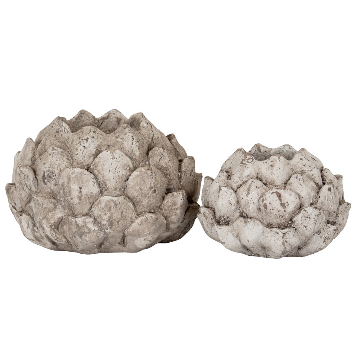 Large Stone Effect Acorn Tea Light Holder - Stone