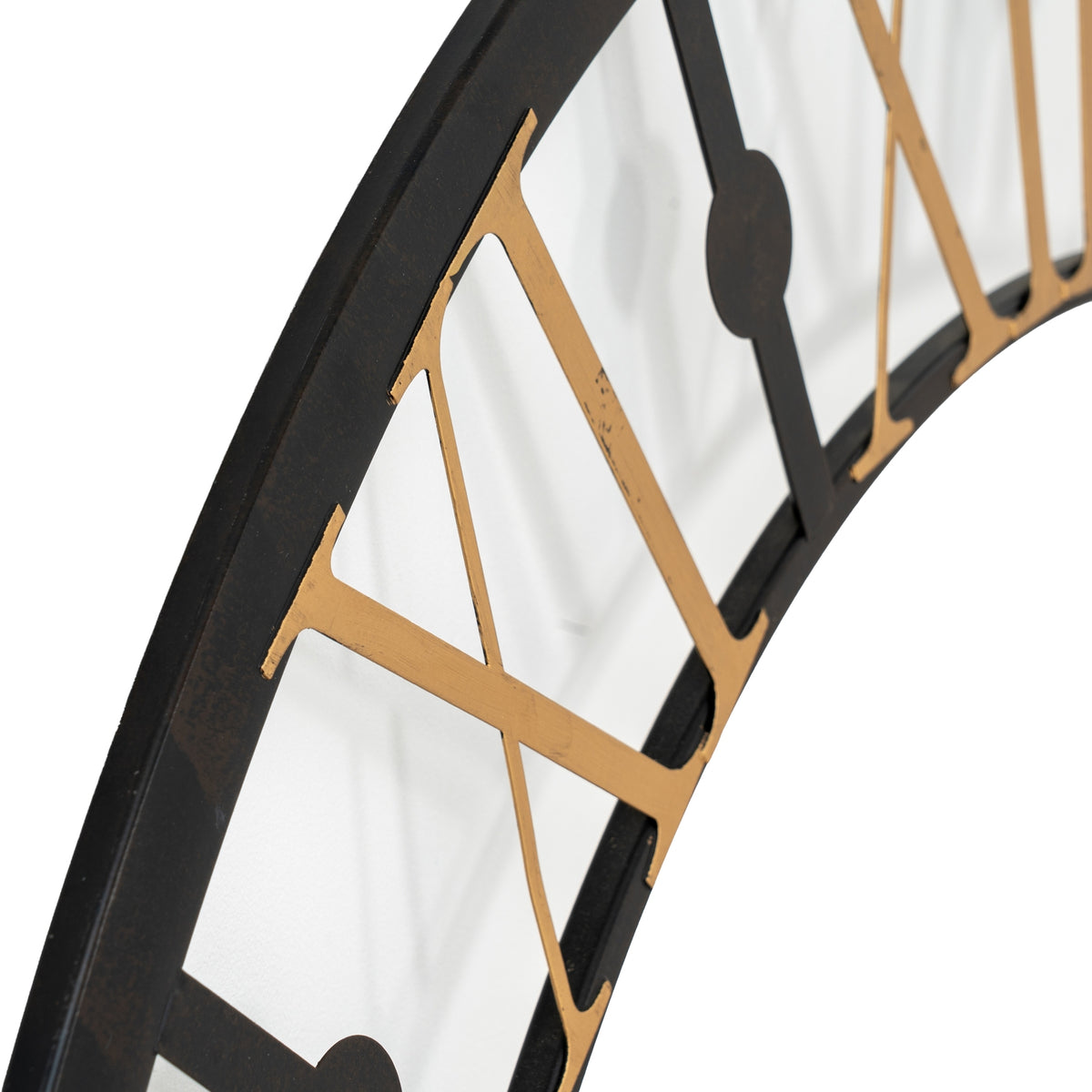 Black and Gold Skeleton Clock - Black