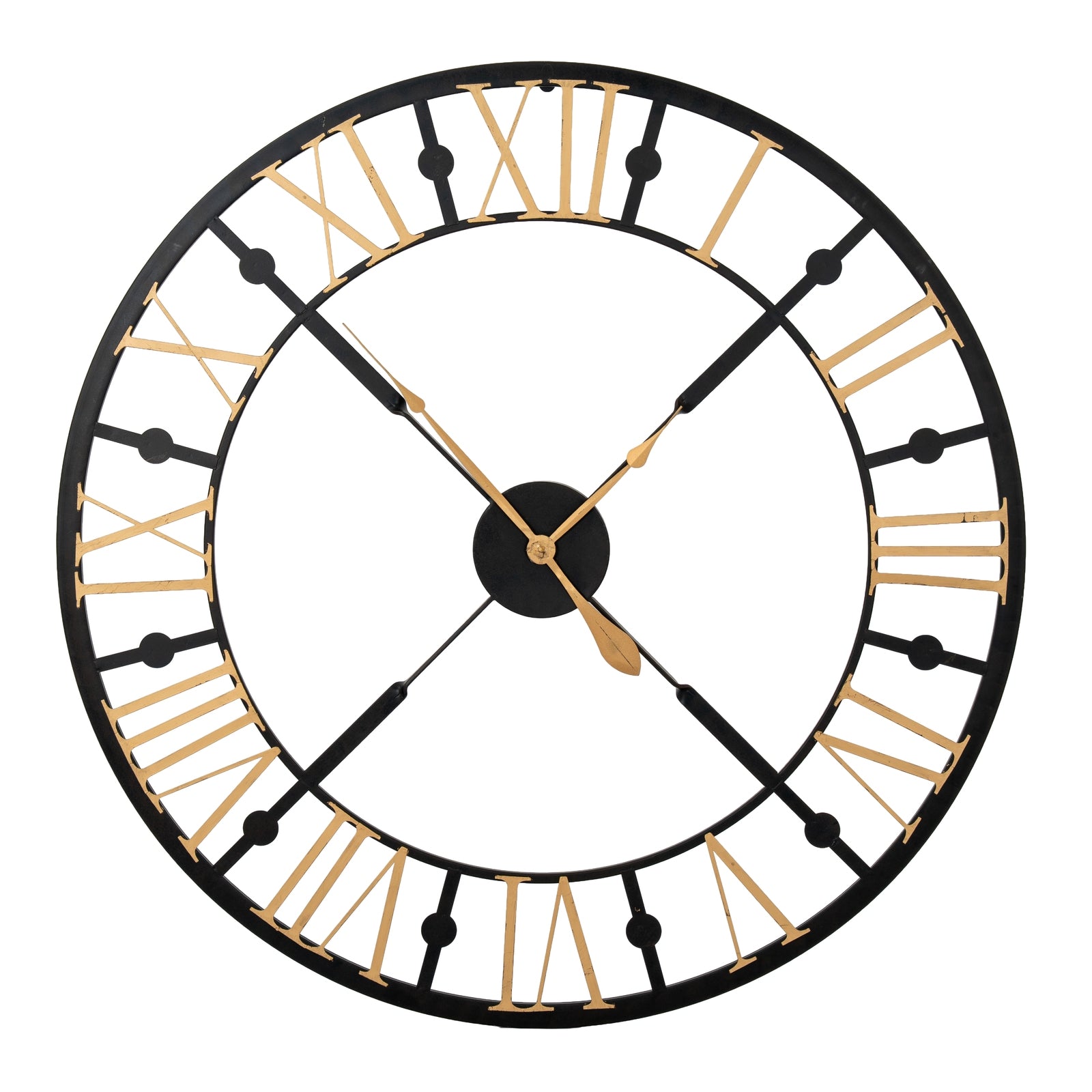 Black and Gold Skeleton Clock