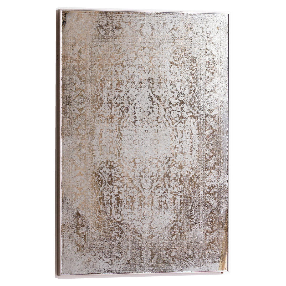 Antique Etched Foxed Wall Art Mirror - Antique Bronze