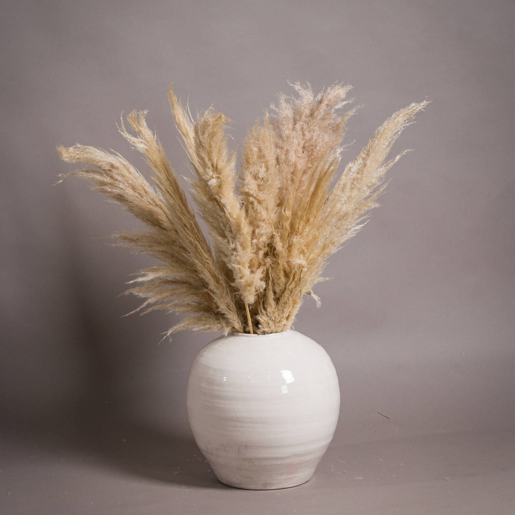 Garda Glazed Large Regola Vase - White