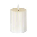 Luxe Collection Natural Glow 3X4 Textured Ribbed Led Candle