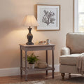 Incia Fluted Wooden Table Lamp - Brown