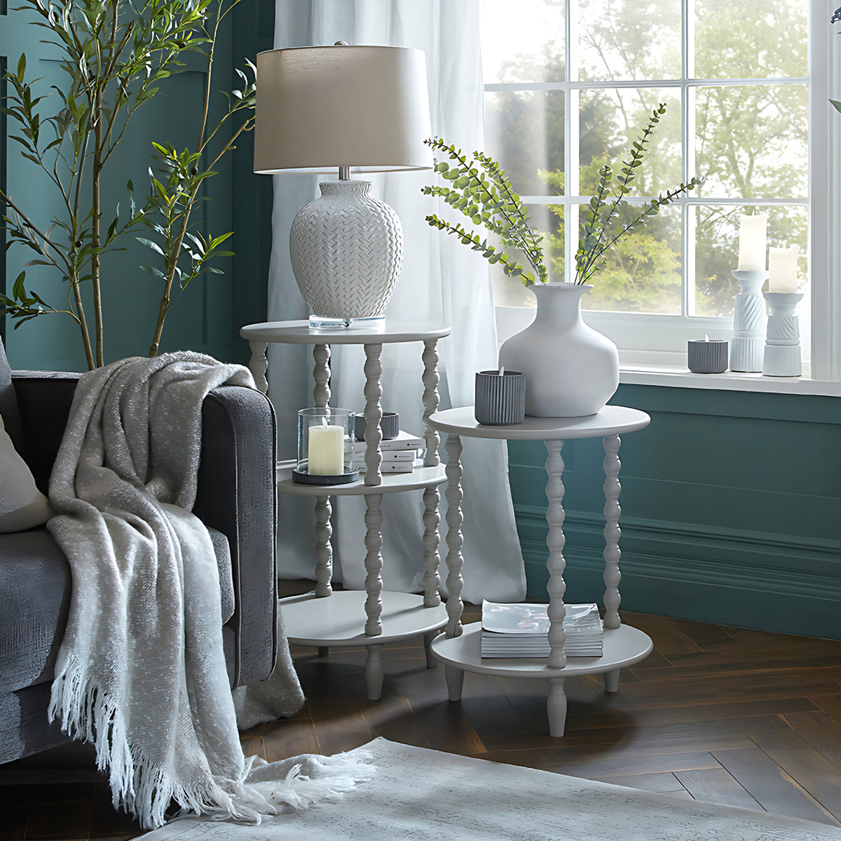 Darcy Squat Stone Vase - Stone