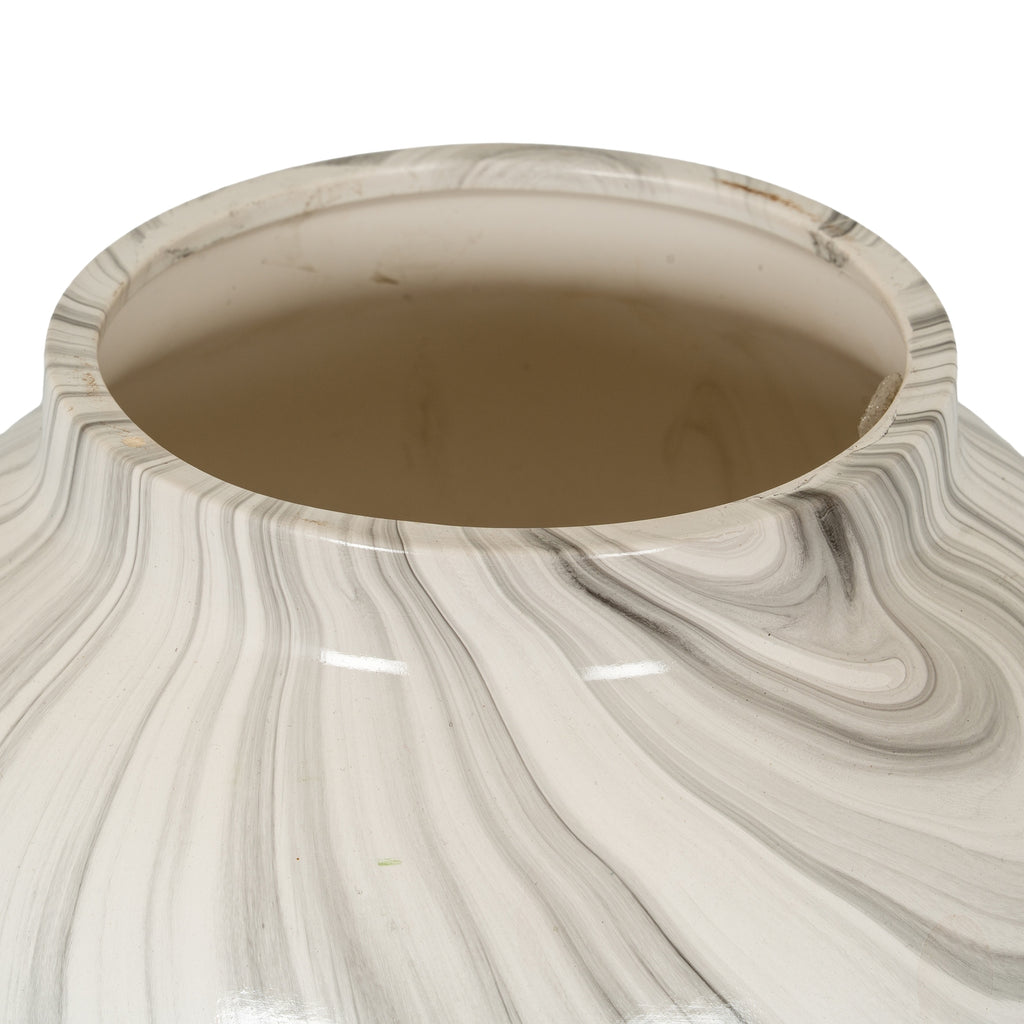 Marble Effect Planter - White