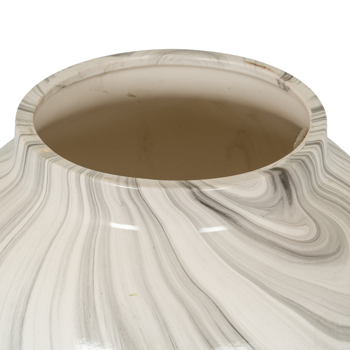 Marble Effect Planter - White