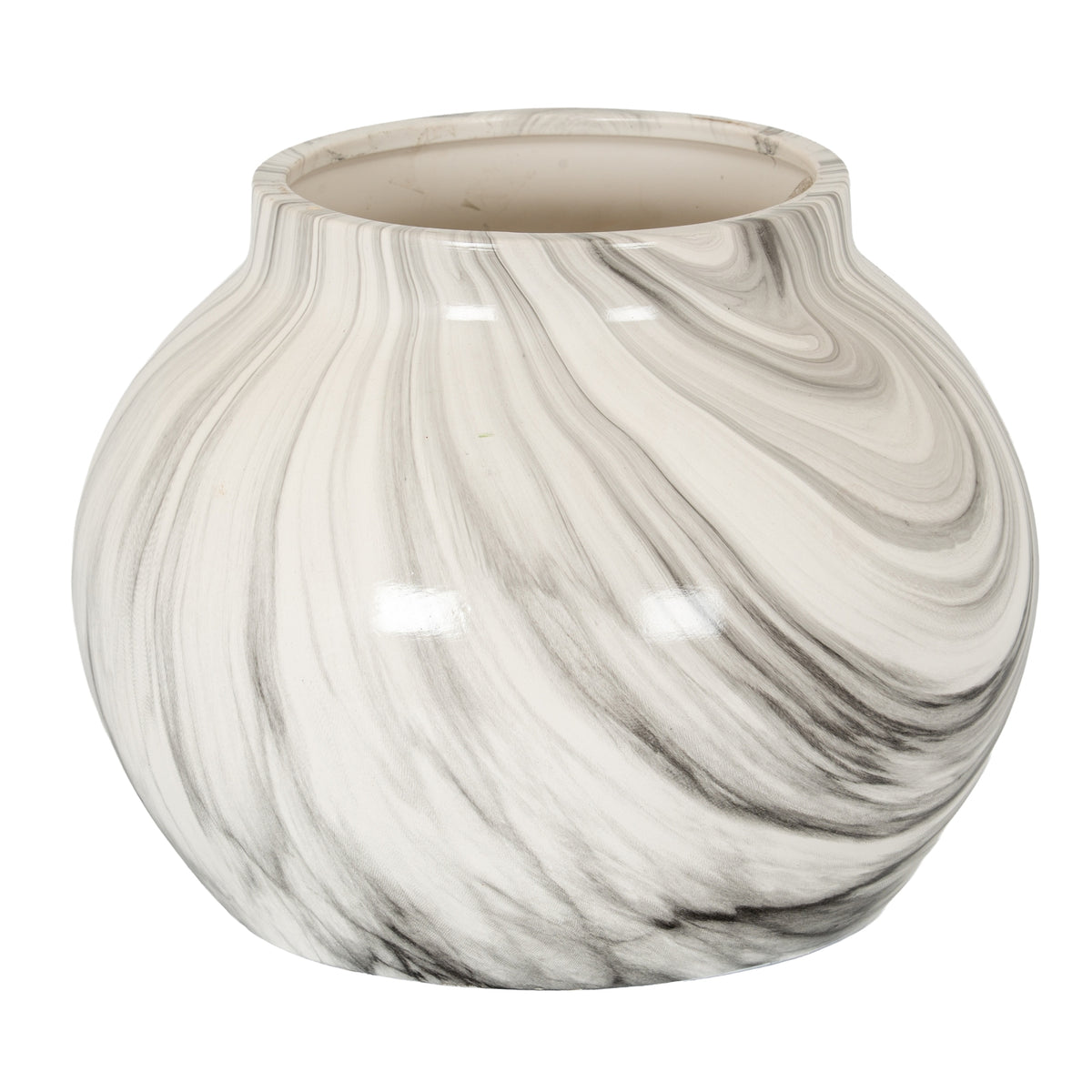 Marble Effect Planter - White