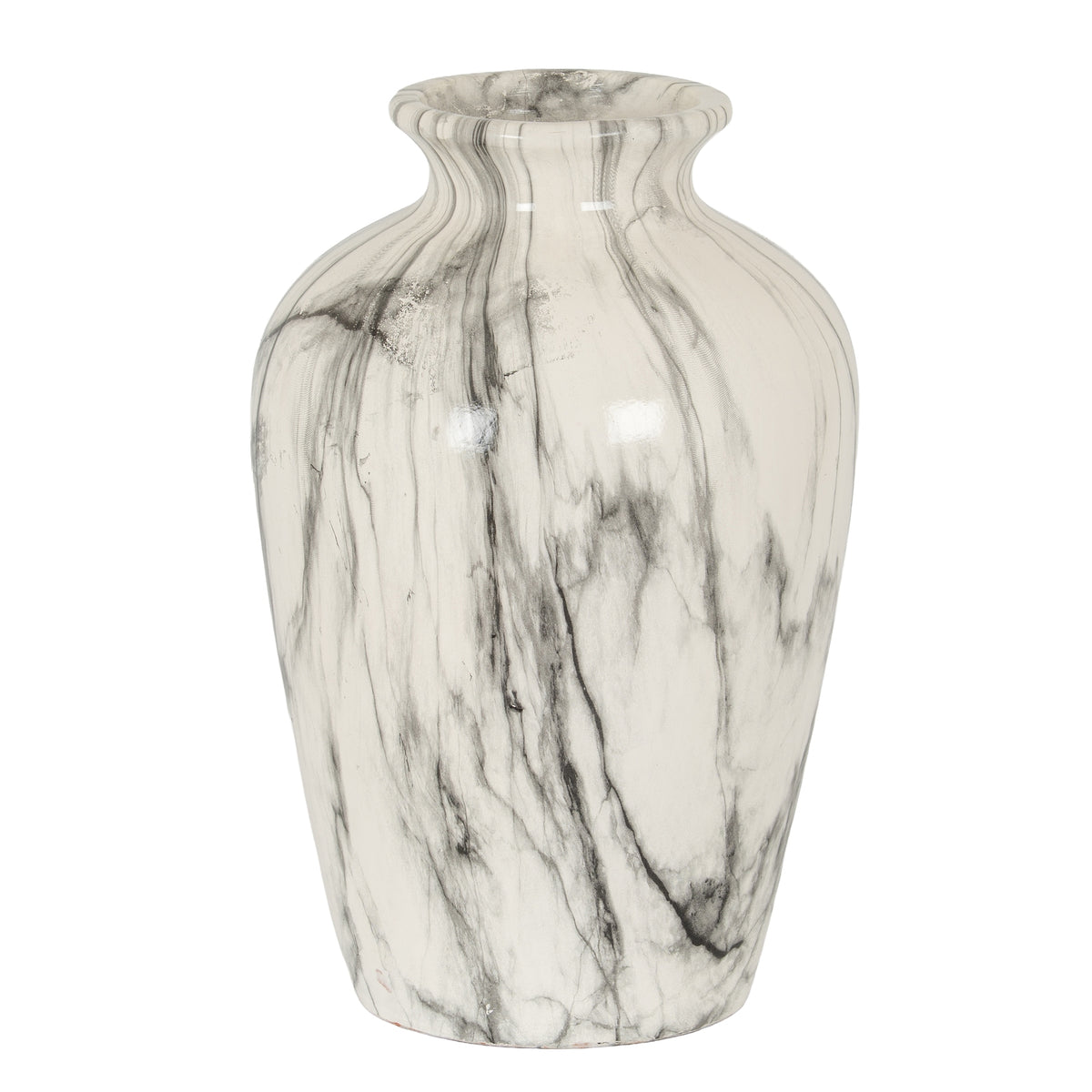Marble Effect Chours Vase - White