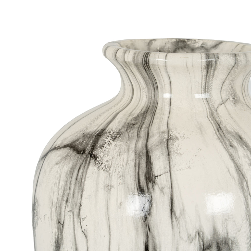 Marble Effect Chours Vase - White