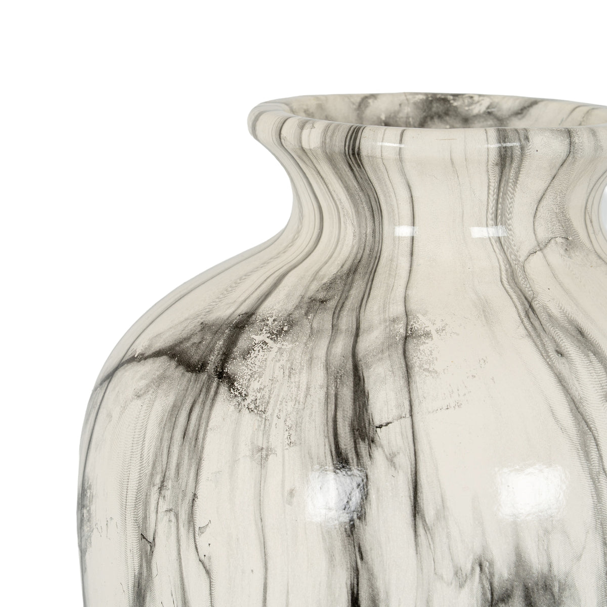 Marble Effect Chours Vase - White