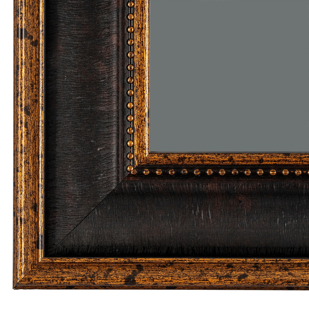 Black Antique Gold Beaded 4X6 Photo Frame - Black