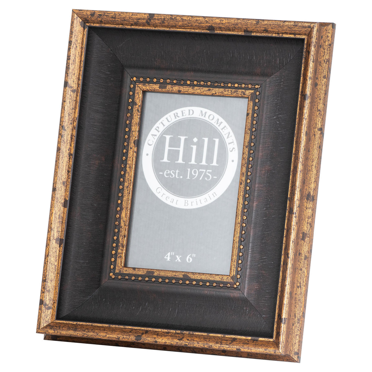 Black Antique Gold Beaded 4X6 Photo Frame - Black